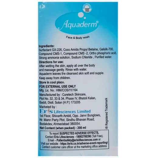 aquaderm body wash 200 ml